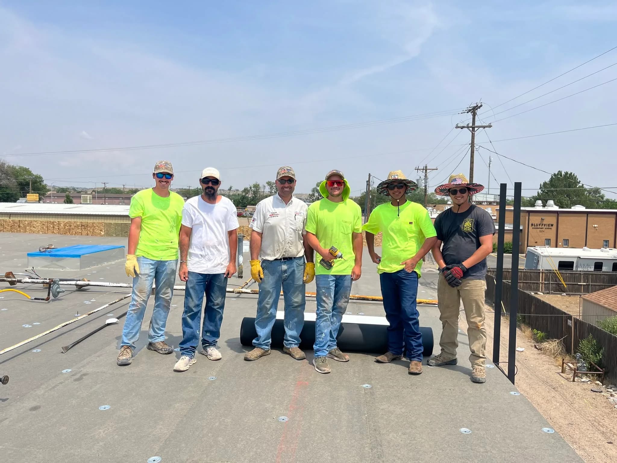 Commercial Roofing Solutions crew on the job