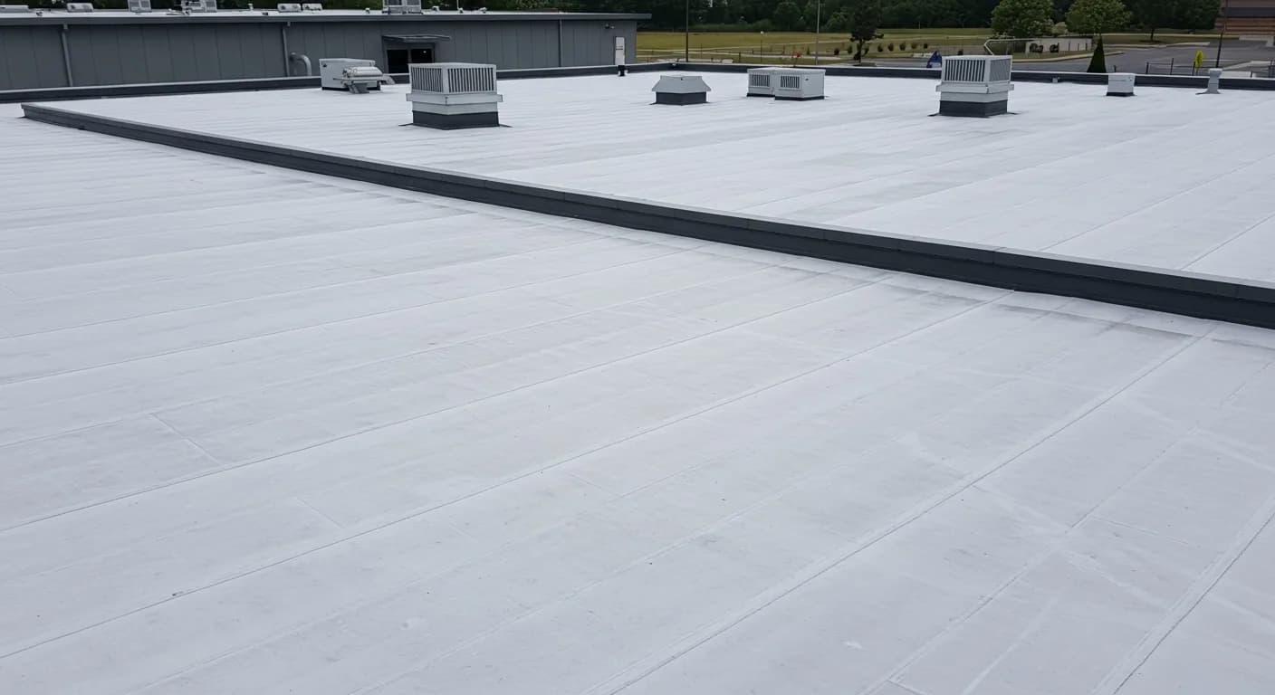 Completed Fabric-Reinforced Flat Roof